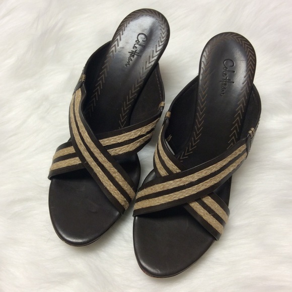 Cole Haan Shoes - SZ 10 COLE HAAN Leather Platform Mule Sandals